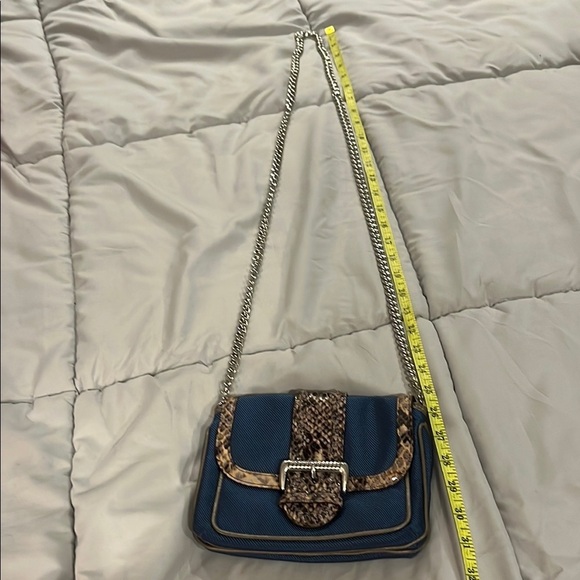 Brighton Blue and Snake Print Chain Shoulder Bag​​​ - Picture 2 of 8